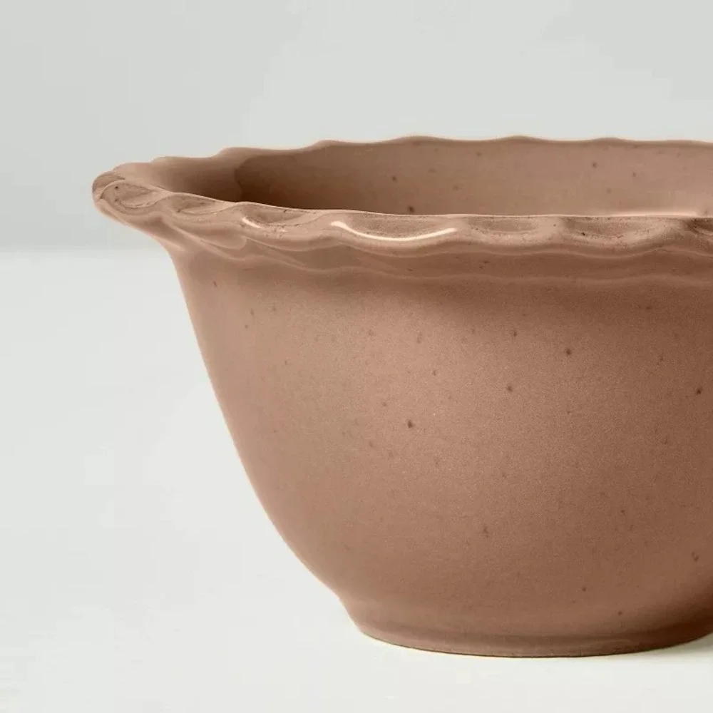 4pc 4oz Stoneware Carved Edge Prep Bowls Brown/Green - Hearth‎ & Hand Magnolia